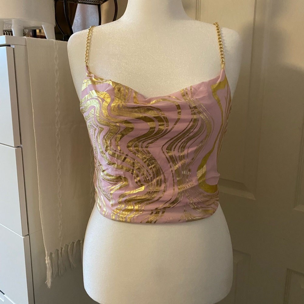 Rue21 Chain Strap Marble Crop Top